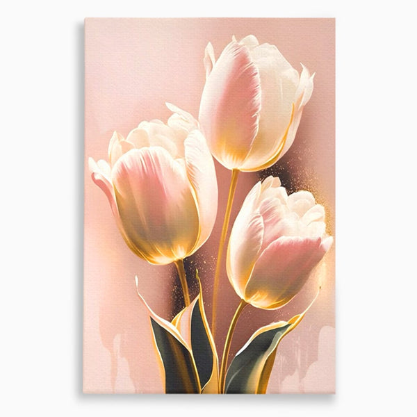 Tablou Canvas Premium LuxCanva® A1426, Lalele Roz , Dormitor, Flori, Natura, Primavara, Decorativ, Living, Culori Vibrante
