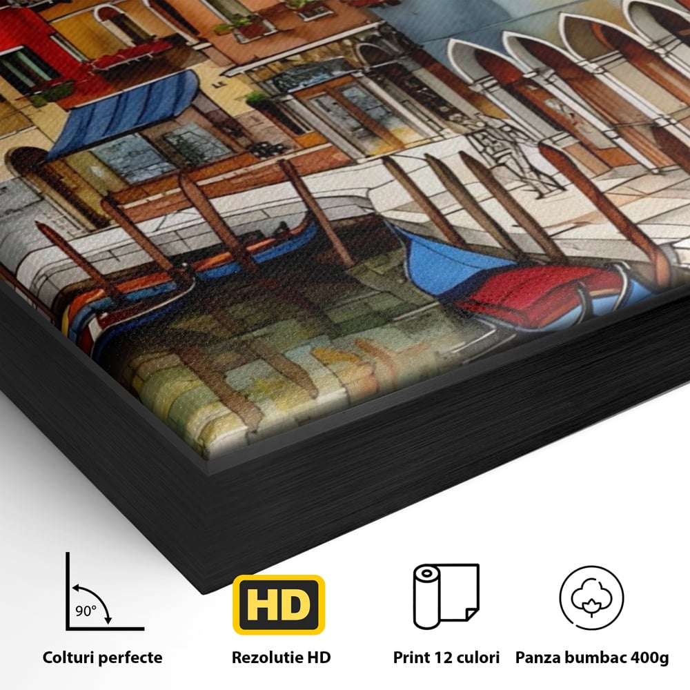 Leinwandbilder Premium LuxCanva® A1430, Die Architektur von Venedig , Zimmer, Stadt, Gondel, Gondel, Spaziergang, Urlaub, Ferien, Wohnen, lebendige Farben