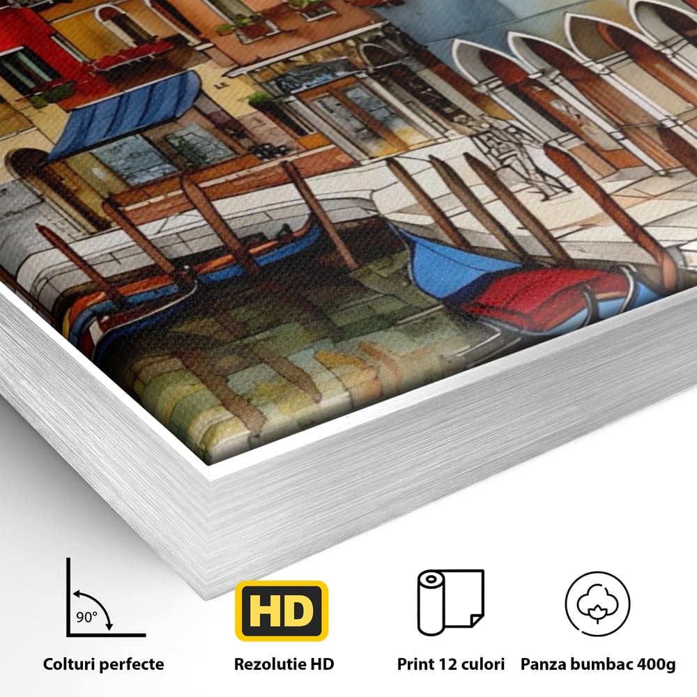 Leinwandbilder Premium LuxCanva® A1430, Die Architektur von Venedig , Zimmer, Stadt, Gondel, Gondel, Spaziergang, Urlaub, Ferien, Wohnen, lebendige Farben