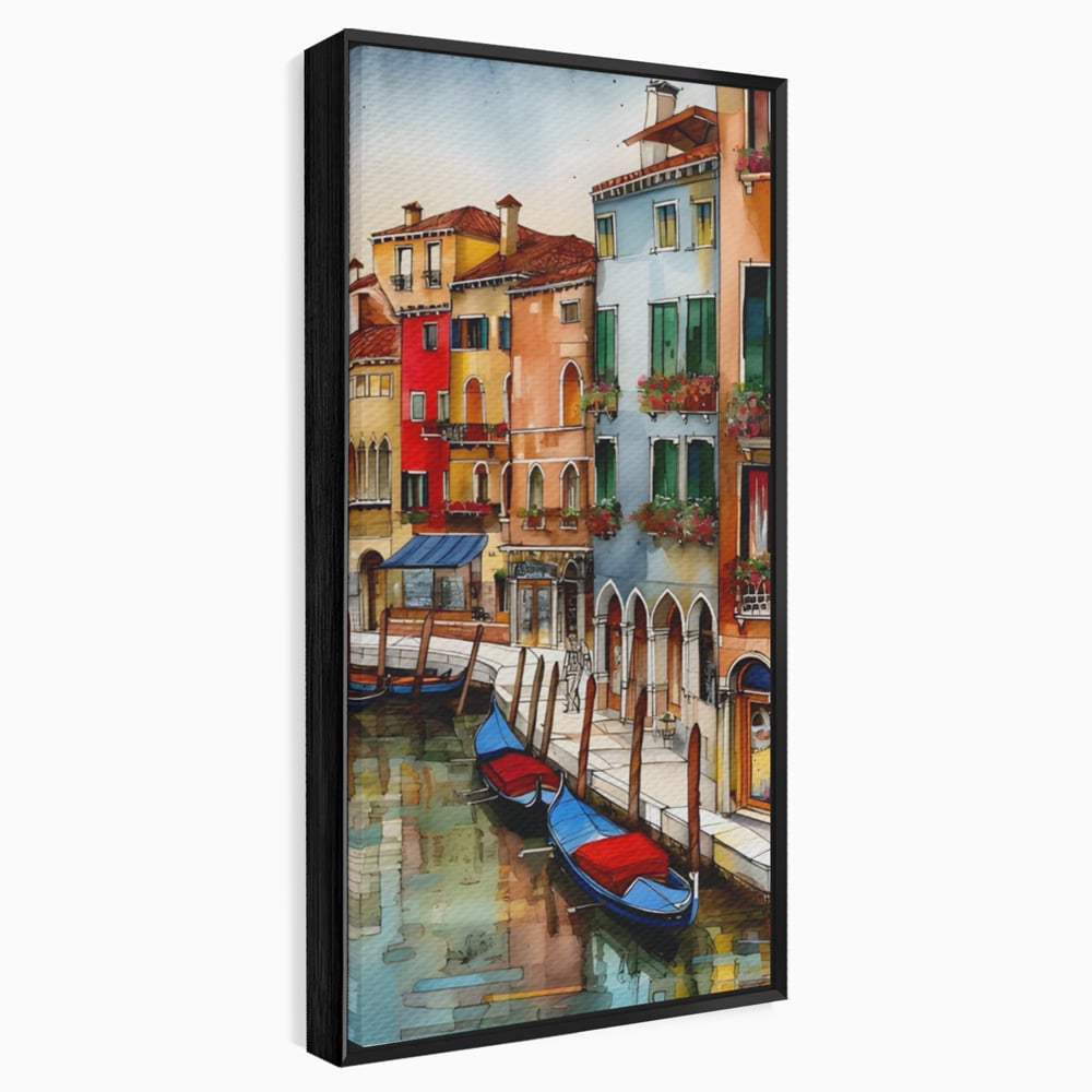 Leinwandbilder Premium LuxCanva® A1430, Die Architektur von Venedig , Zimmer, Stadt, Gondel, Gondel, Spaziergang, Urlaub, Ferien, Wohnen, lebendige Farben