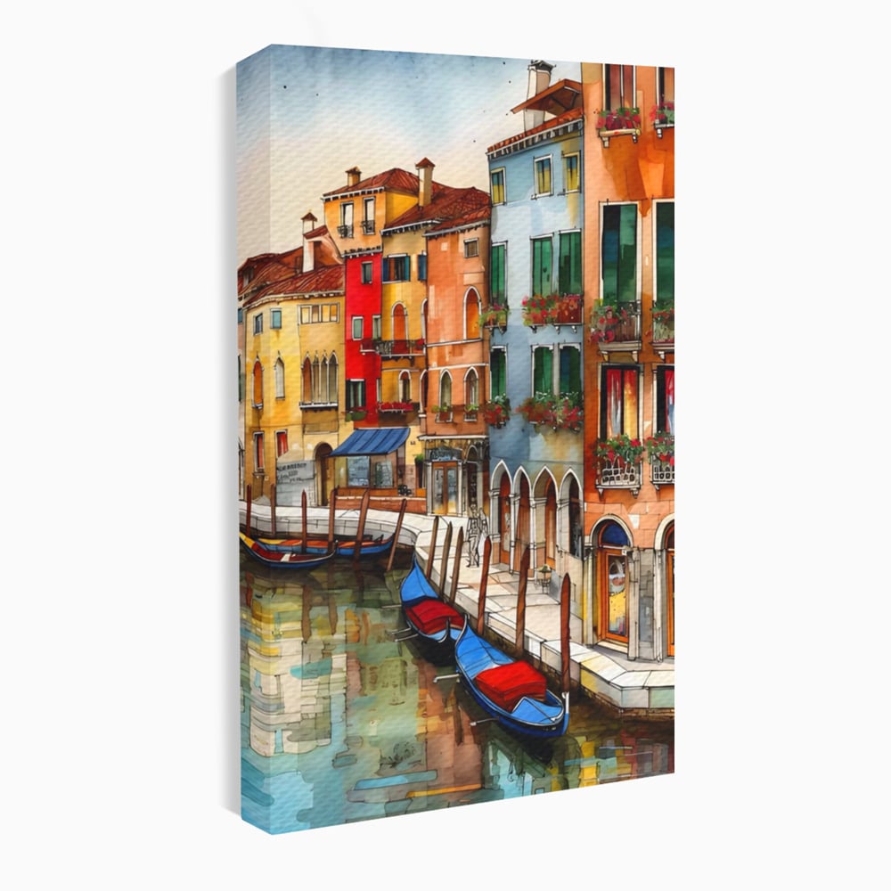 Leinwandbilder Premium LuxCanva® A1430, Die Architektur von Venedig , Zimmer, Stadt, Gondel, Gondel, Spaziergang, Urlaub, Ferien, Wohnen, lebendige Farben