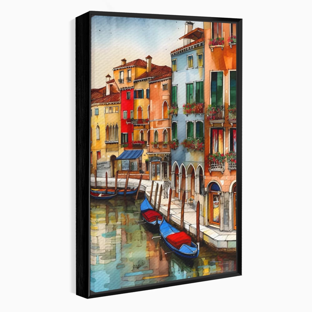 Leinwandbilder Premium LuxCanva® A1430, Die Architektur von Venedig , Zimmer, Stadt, Gondel, Gondel, Spaziergang, Urlaub, Ferien, Wohnen, lebendige Farben