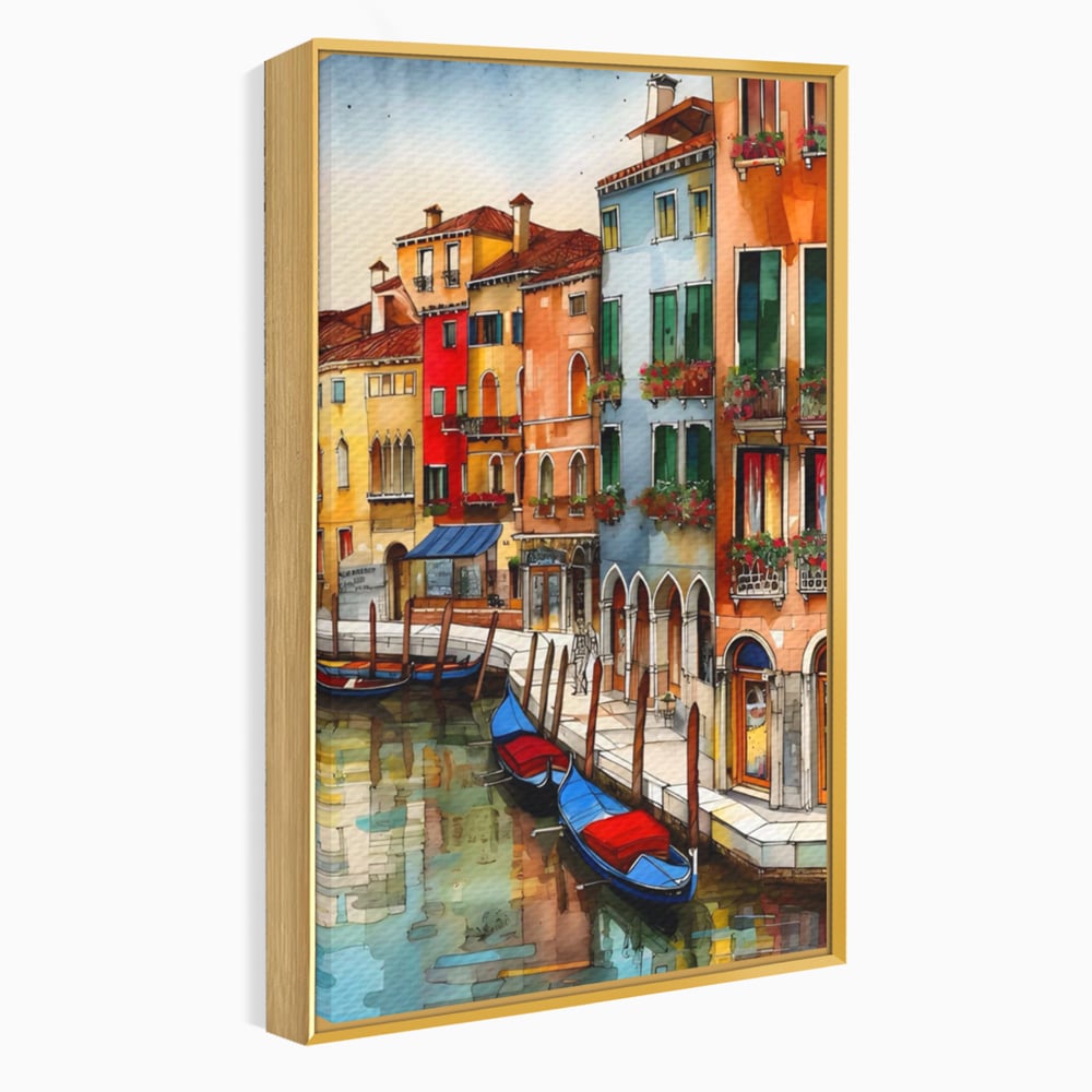 Leinwandbilder Premium LuxCanva® A1430, Die Architektur von Venedig , Zimmer, Stadt, Gondel, Gondel, Spaziergang, Urlaub, Ferien, Wohnen, lebendige Farben