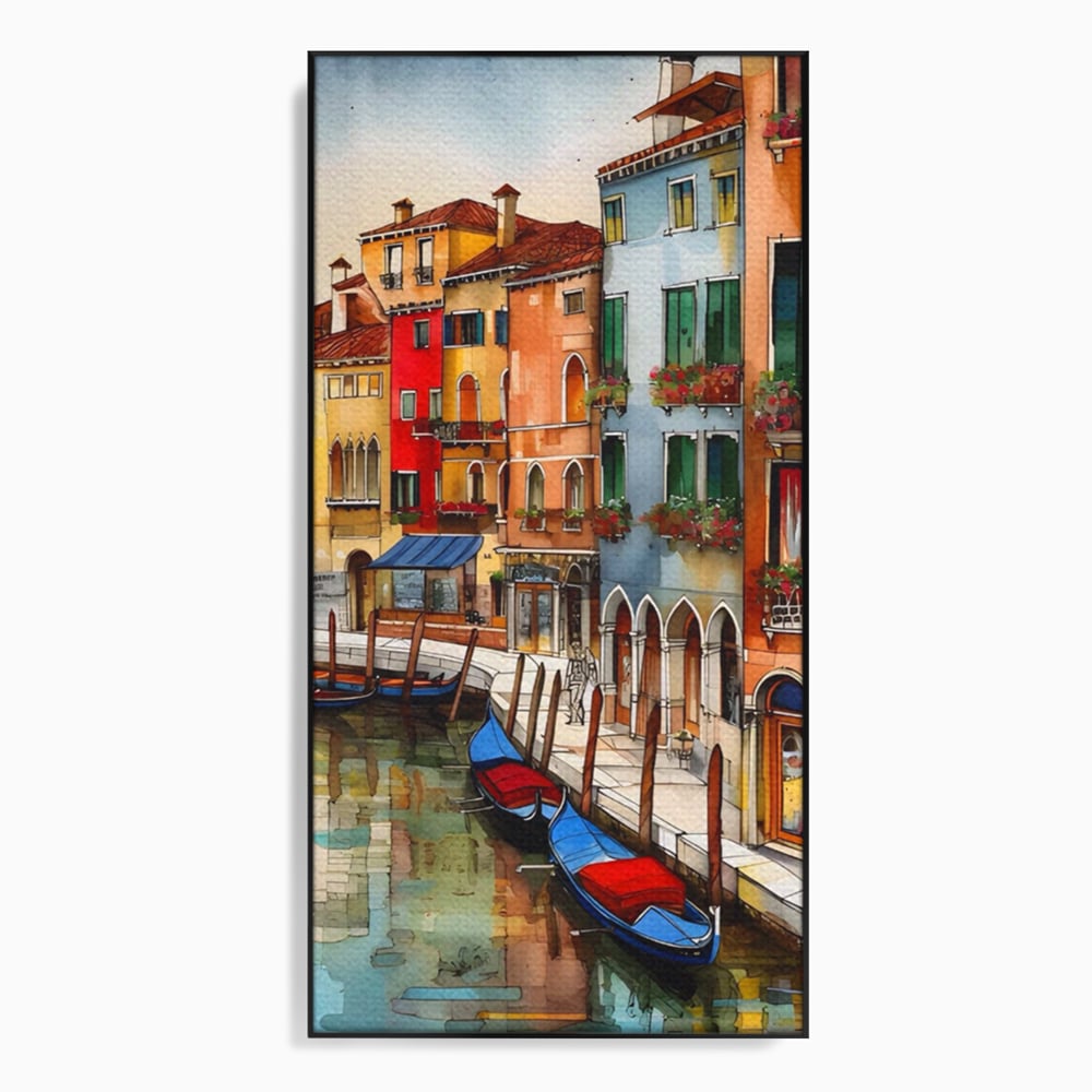 Leinwandbilder Premium LuxCanva® A1430, Die Architektur von Venedig , Zimmer, Stadt, Gondel, Gondel, Spaziergang, Urlaub, Ferien, Wohnen, lebendige Farben
