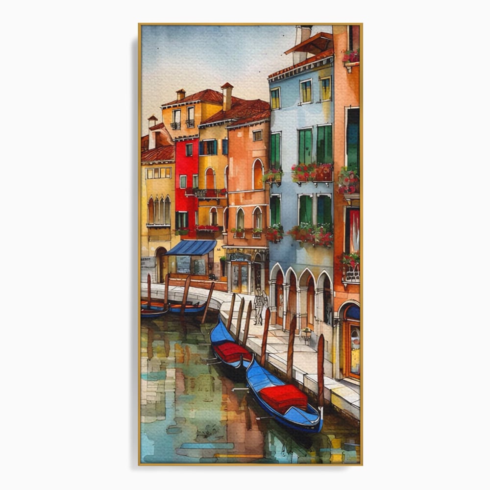 Leinwandbilder Premium LuxCanva® A1430, Die Architektur von Venedig , Zimmer, Stadt, Gondel, Gondel, Spaziergang, Urlaub, Ferien, Wohnen, lebendige Farben