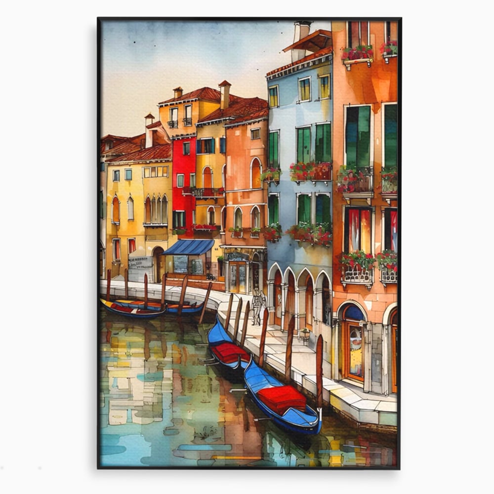 Leinwandbilder Premium LuxCanva® A1430, Die Architektur von Venedig , Zimmer, Stadt, Gondel, Gondel, Spaziergang, Urlaub, Ferien, Wohnen, lebendige Farben
