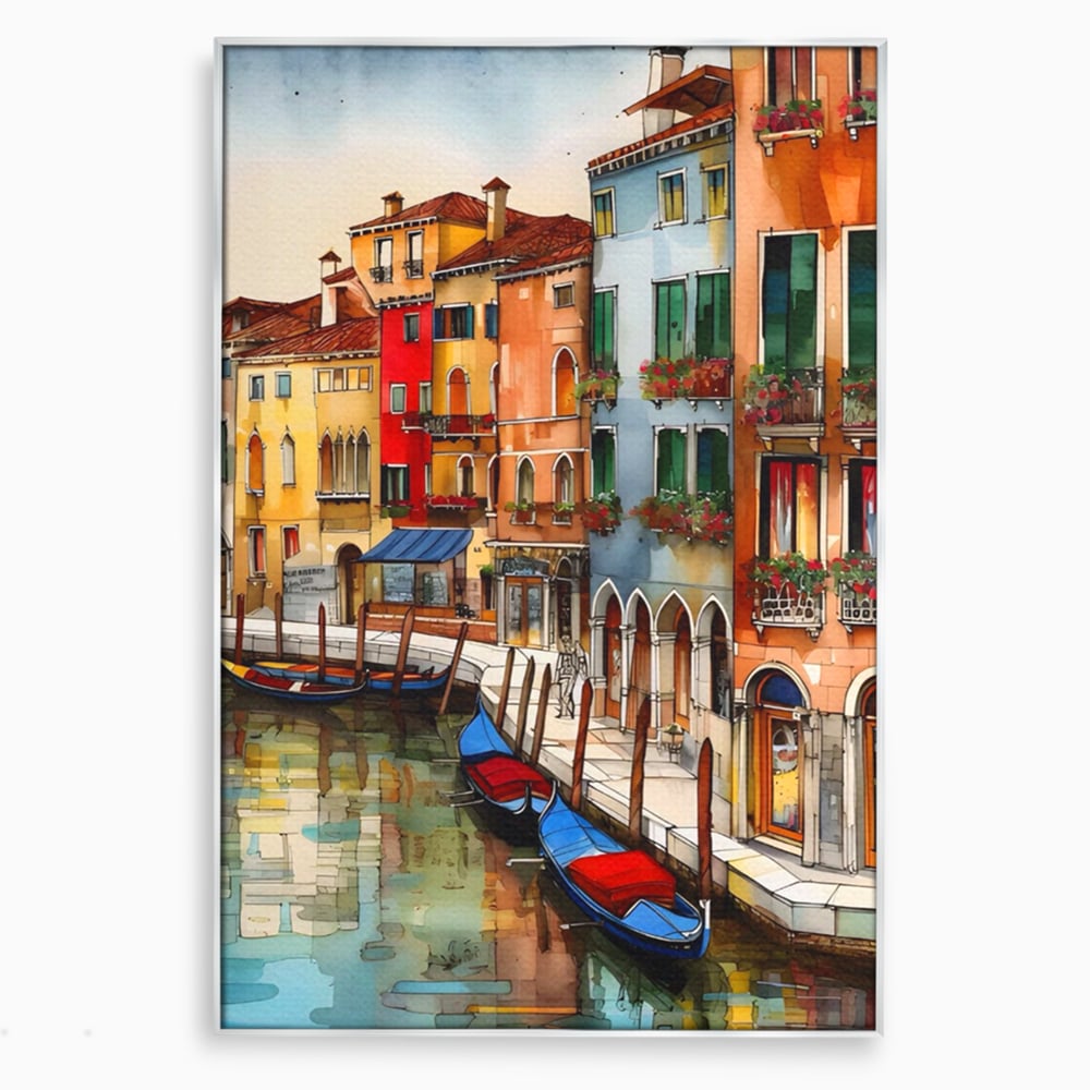 Leinwandbilder Premium LuxCanva® A1430, Die Architektur von Venedig , Zimmer, Stadt, Gondel, Gondel, Spaziergang, Urlaub, Ferien, Wohnen, lebendige Farben