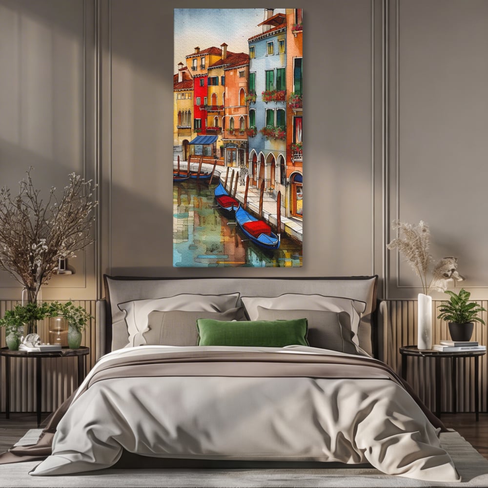 Leinwandbilder Premium LuxCanva® A1430, Die Architektur von Venedig , Zimmer, Stadt, Gondel, Gondel, Spaziergang, Urlaub, Ferien, Wohnen, lebendige Farben