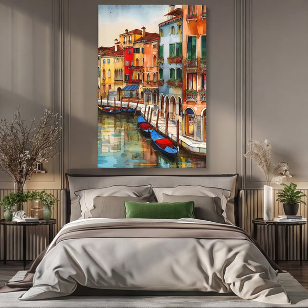 Leinwandbilder Premium LuxCanva® A1430, Die Architektur von Venedig , Zimmer, Stadt, Gondel, Gondel, Spaziergang, Urlaub, Ferien, Wohnen, lebendige Farben