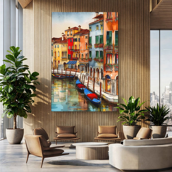 Leinwandbilder Premium LuxCanva® A1430, Die Architektur von Venedig , Zimmer, Stadt, Gondel, Gondel, Spaziergang, Urlaub, Ferien, Wohnen, lebendige Farben