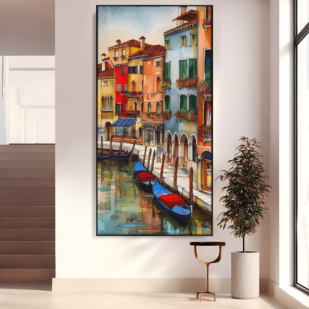 Leinwandbilder Premium LuxCanva® A1430, Die Architektur von Venedig , Zimmer, Stadt, Gondel, Gondel, Spaziergang, Urlaub, Ferien, Wohnen, lebendige Farben