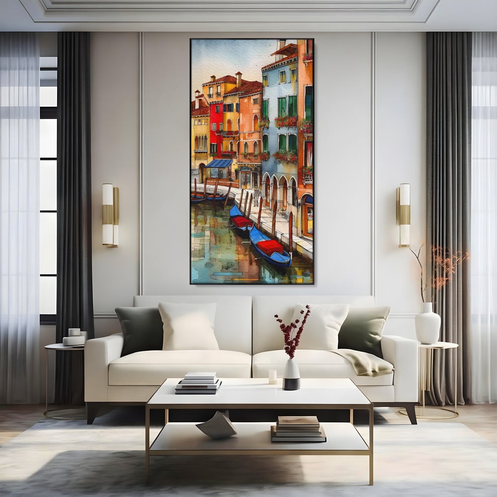 Leinwandbilder Premium LuxCanva® A1430, Die Architektur von Venedig , Zimmer, Stadt, Gondel, Gondel, Spaziergang, Urlaub, Ferien, Wohnen, lebendige Farben