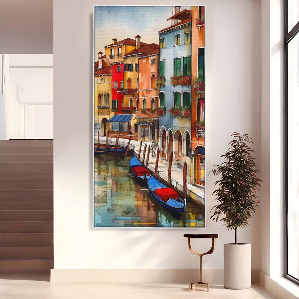 Leinwandbilder Premium LuxCanva® A1430, Die Architektur von Venedig , Zimmer, Stadt, Gondel, Gondel, Spaziergang, Urlaub, Ferien, Wohnen, lebendige Farben