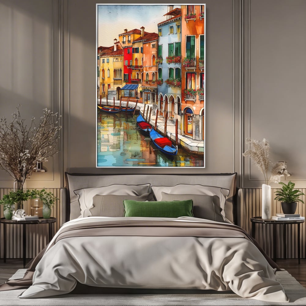 Leinwandbilder Premium LuxCanva® A1430, Die Architektur von Venedig , Zimmer, Stadt, Gondel, Gondel, Spaziergang, Urlaub, Ferien, Wohnen, lebendige Farben