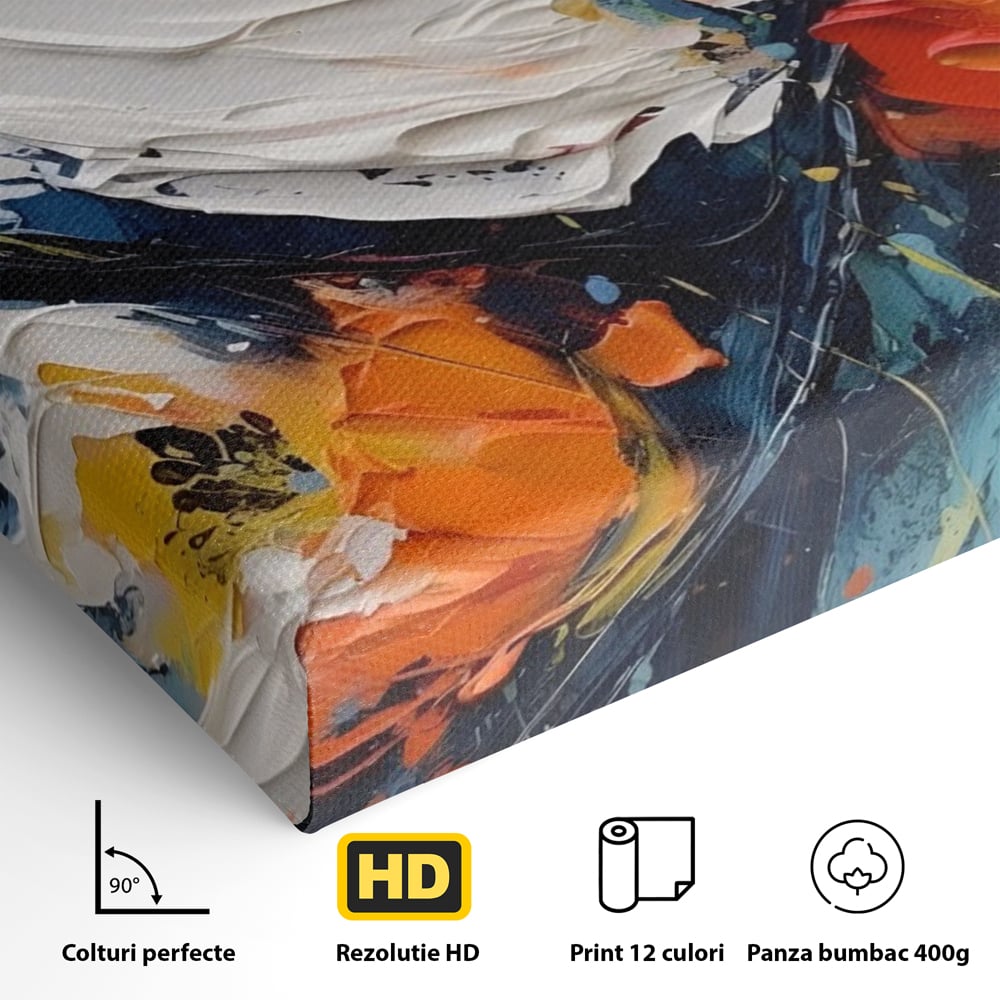 Tablou Canvas Premium LuxCanva® A1431, Pastel Flowers , Room, Floare, Abstract, Pictura, Decorativ, Living, Culori Vibrante