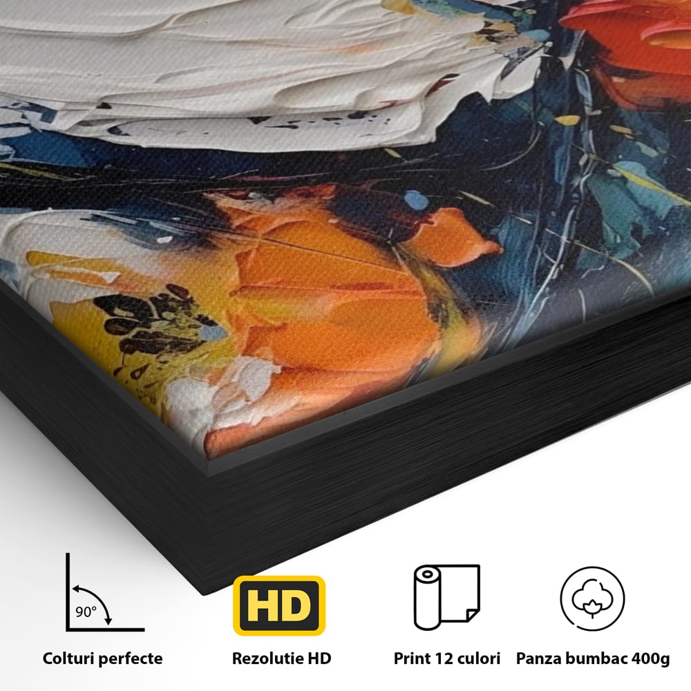 Tablou Canvas Premium LuxCanva® A1431, Pastel Flowers , Room, Floare, Abstract, Pictura, Decorativ, Living, Culori Vibrante