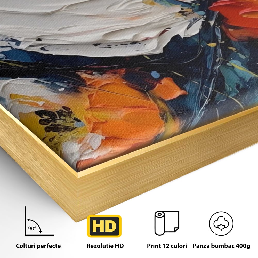 Tablou Canvas Premium LuxCanva® A1431, Pastel Flowers , Room, Floare, Abstract, Pictura, Decorativ, Living, Culori Vibrante