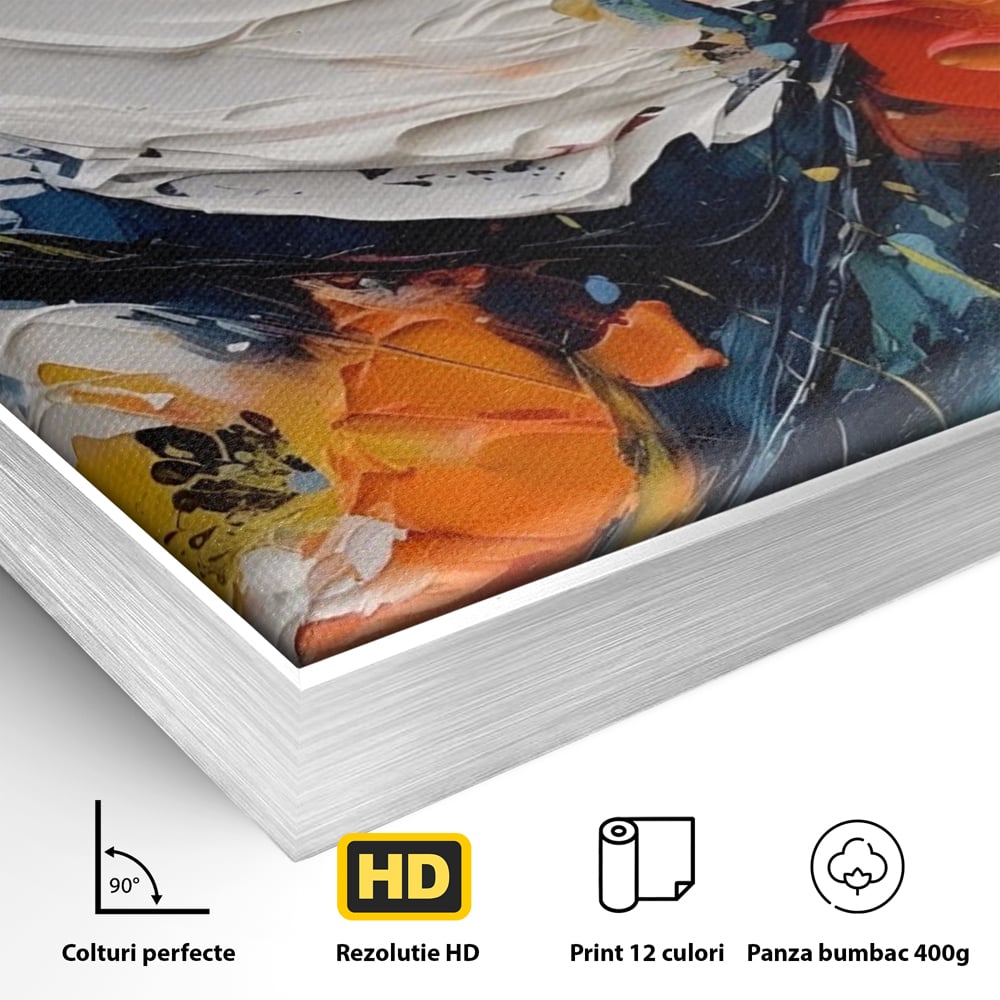 Tablou Canvas Premium LuxCanva® A1431, Pastel Flowers , Room, Floare, Abstract, Pictura, Decorativ, Living, Culori Vibrante