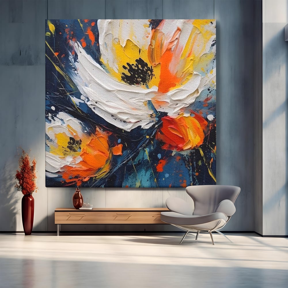 Tablou Canvas Premium LuxCanva® A1431, Pastel Flowers , Room, Floare, Abstract, Pictura, Decorativ, Living, Culori Vibrante