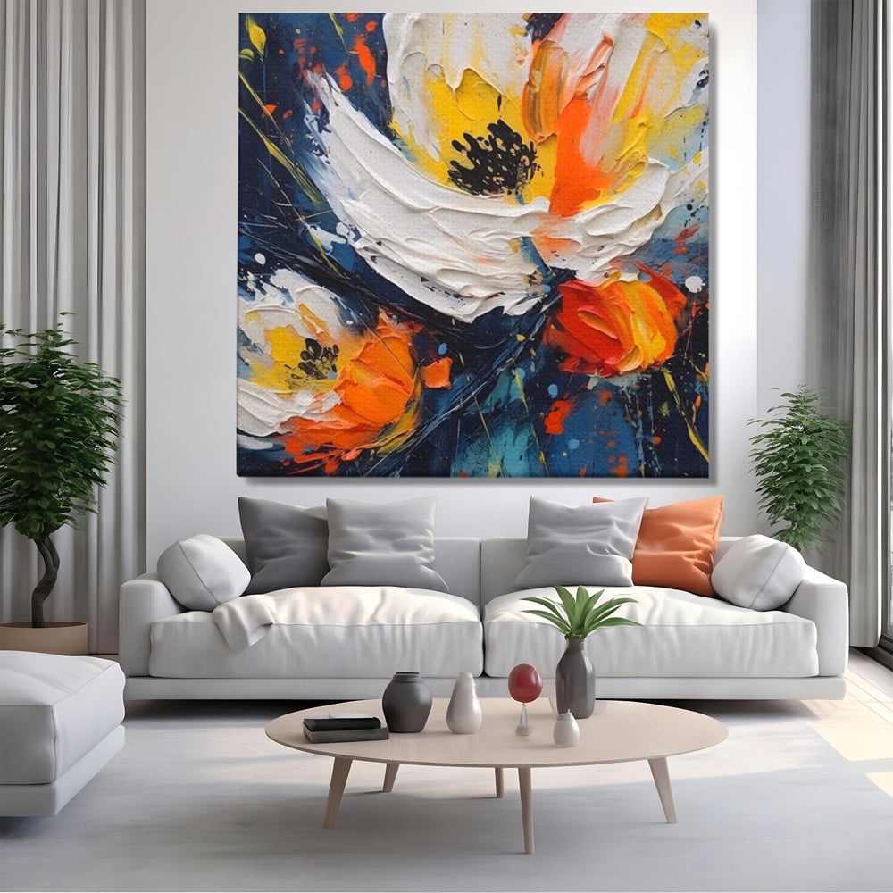Tablou Canvas Premium LuxCanva® A1431, Pastel Flowers , Room, Floare, Abstract, Pictura, Decorativ, Living, Culori Vibrante