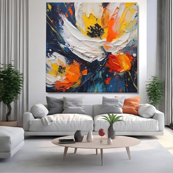 Tablou Canvas Premium LuxCanva® A1431, Pastel Flowers , Room, Floare, Abstract, Pictura, Decorativ, Living, Culori Vibrante