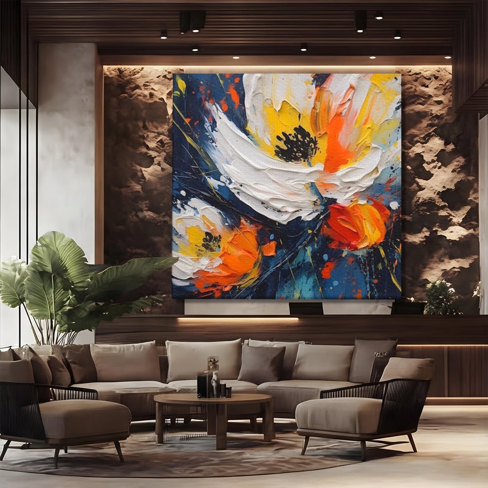 Tablou Canvas Premium LuxCanva® A1431, Pastel Flowers , Room, Floare, Abstract, Pictura, Decorativ, Living, Culori Vibrante
