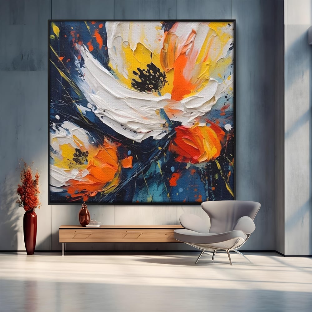 Tablou Canvas Premium LuxCanva® A1431, Pastel Flowers , Room, Floare, Abstract, Pictura, Decorativ, Living, Culori Vibrante
