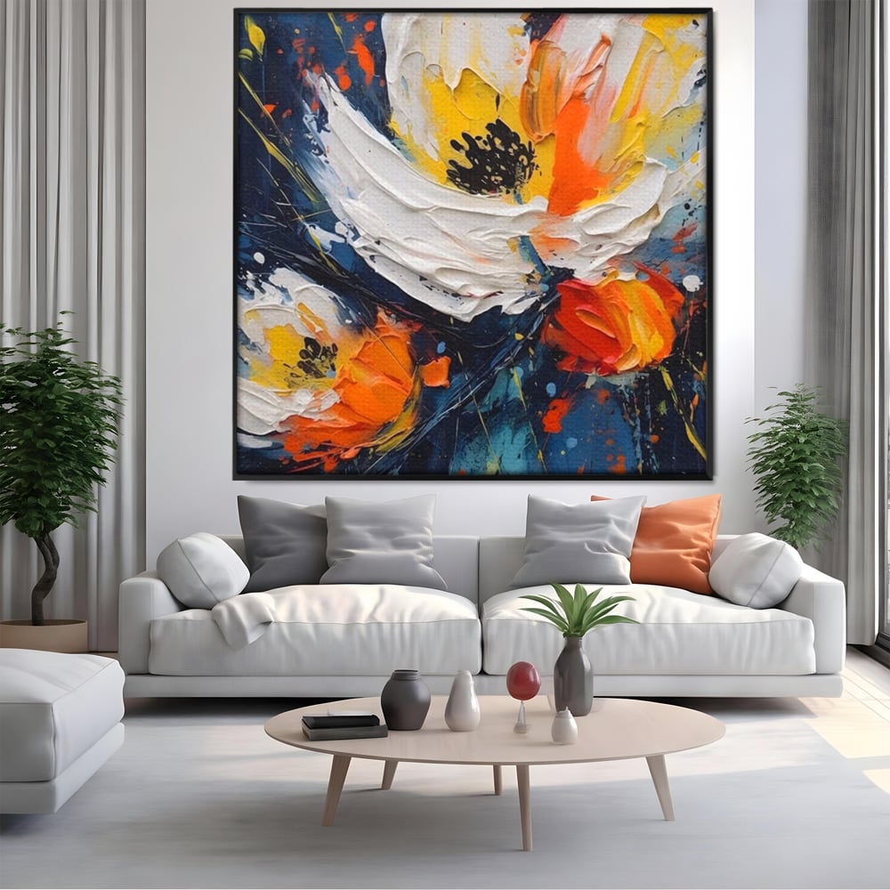 Tablou Canvas Premium LuxCanva® A1431, Pastel Flowers , Room, Floare, Abstract, Pictura, Decorativ, Living, Culori Vibrante