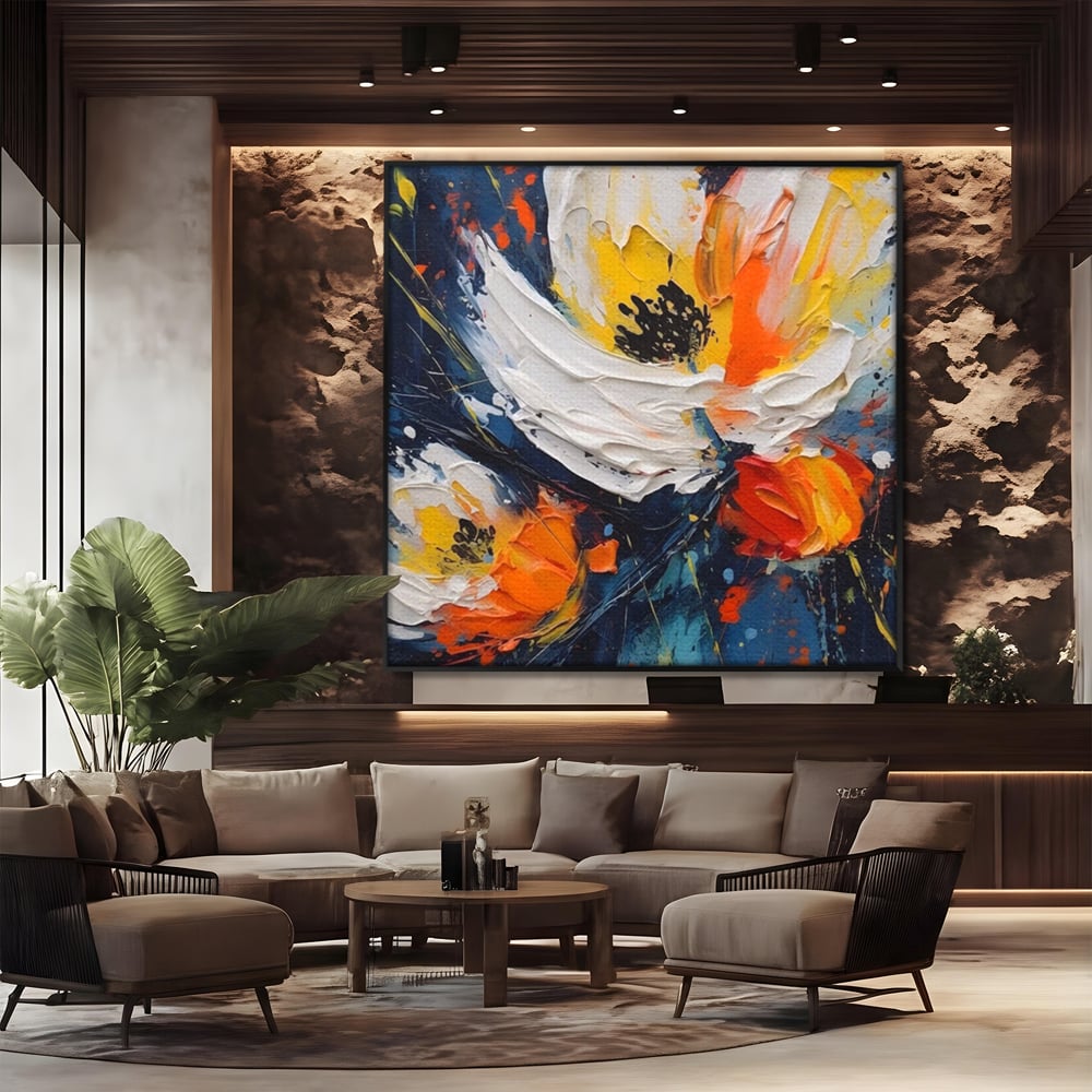 Tablou Canvas Premium LuxCanva® A1431, Pastel Flowers , Room, Floare, Abstract, Pictura, Decorativ, Living, Culori Vibrante