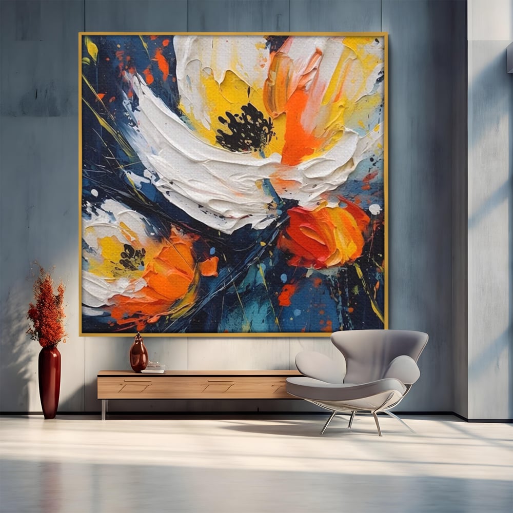 Tablou Canvas Premium LuxCanva® A1431, Pastel Flowers , Room, Floare, Abstract, Pictura, Decorativ, Living, Culori Vibrante