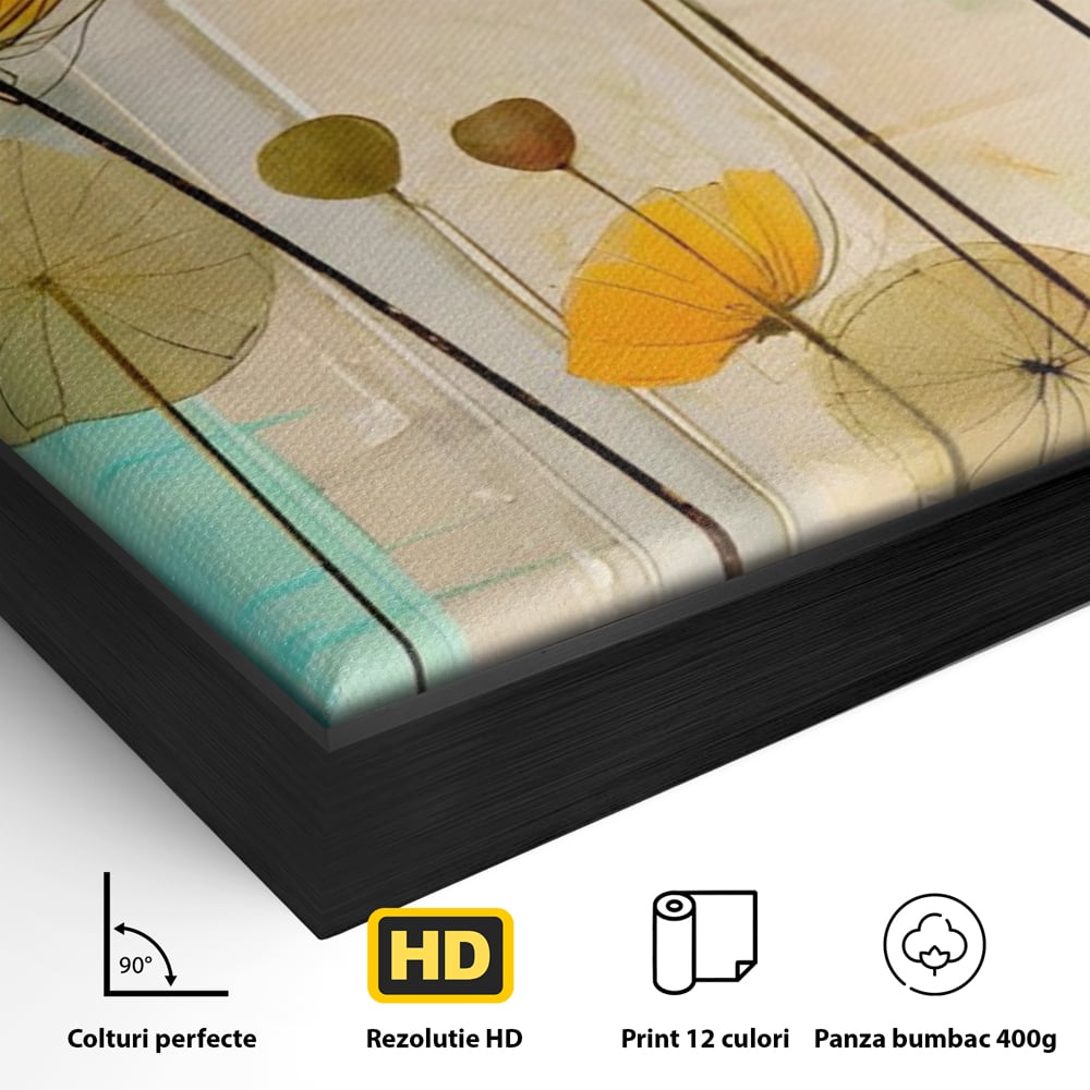 Tablou Canvas Premium LuxCanva® A1432, Simfonia Florilor , Room, Floare, Abstract, Pictura, Decorativ, Living, Culori Vibrante