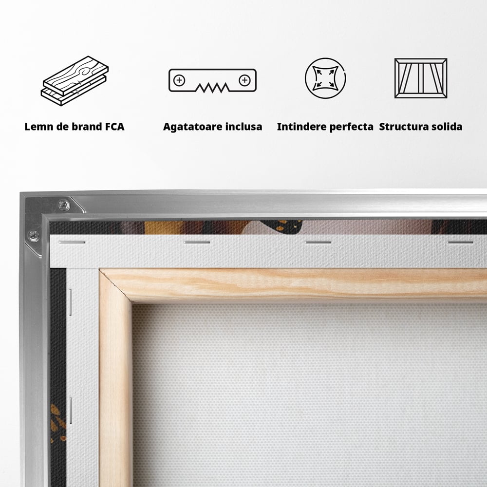 Tablou Canvas Premium LuxCanva® A1433, Fluture De Aur ,  Decorativ, Femeie, Auriu, Living, Culori Vibrante