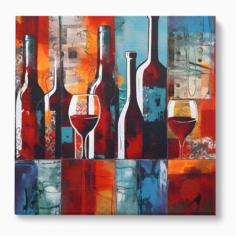 Tablou Canvas Premium LuxCanva® A1434, Red Wine , Decorativ, Vin, Pahar, Bar, Sticla, Culori Vibrante