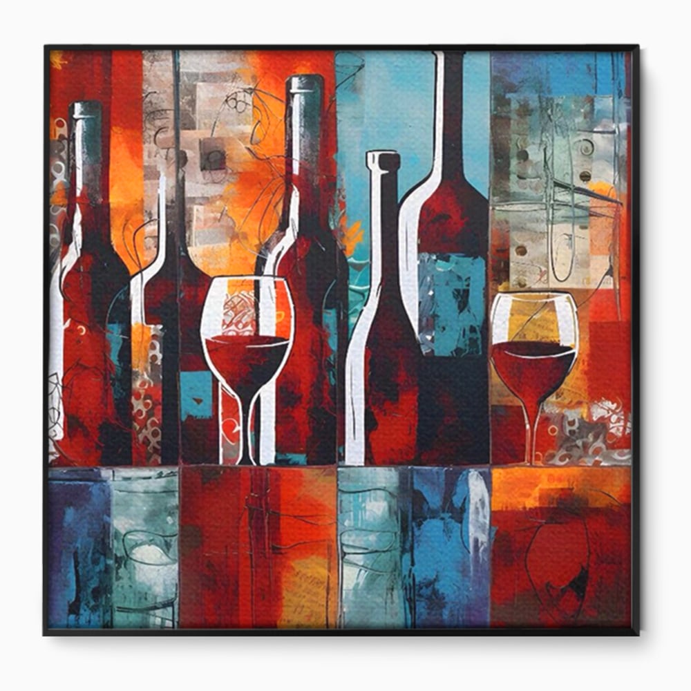 Tablou Canvas Premium LuxCanva® A1434, Red Wine , Decorativ, Vin, Pahar, Bar, Sticla, Culori Vibrante