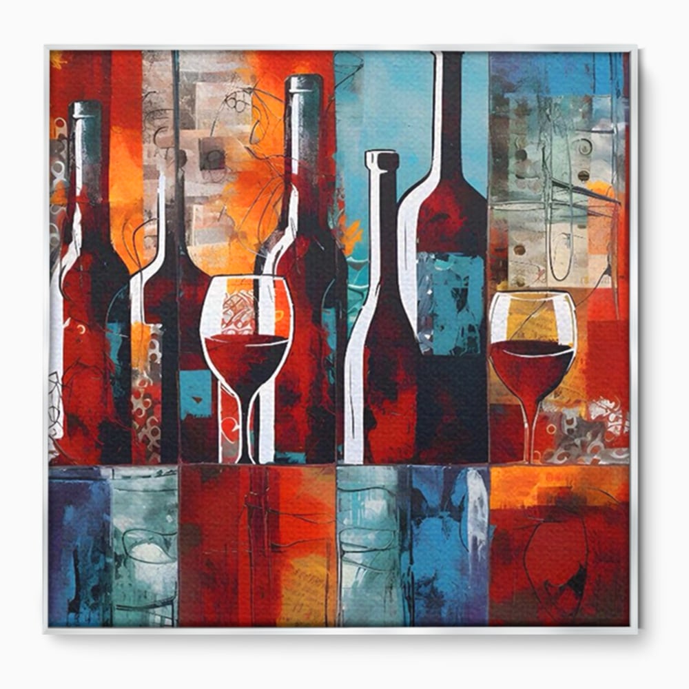 Tablou Canvas Premium LuxCanva® A1434, Red Wine , Decorativ, Vin, Pahar, Bar, Sticla, Culori Vibrante