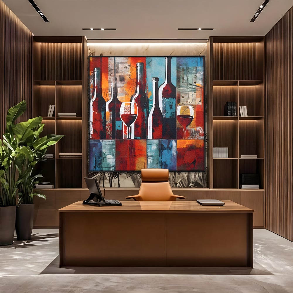 Tablou Canvas Premium LuxCanva® A1434, Red Wine , Decorativ, Vin, Pahar, Bar, Sticla, Culori Vibrante
