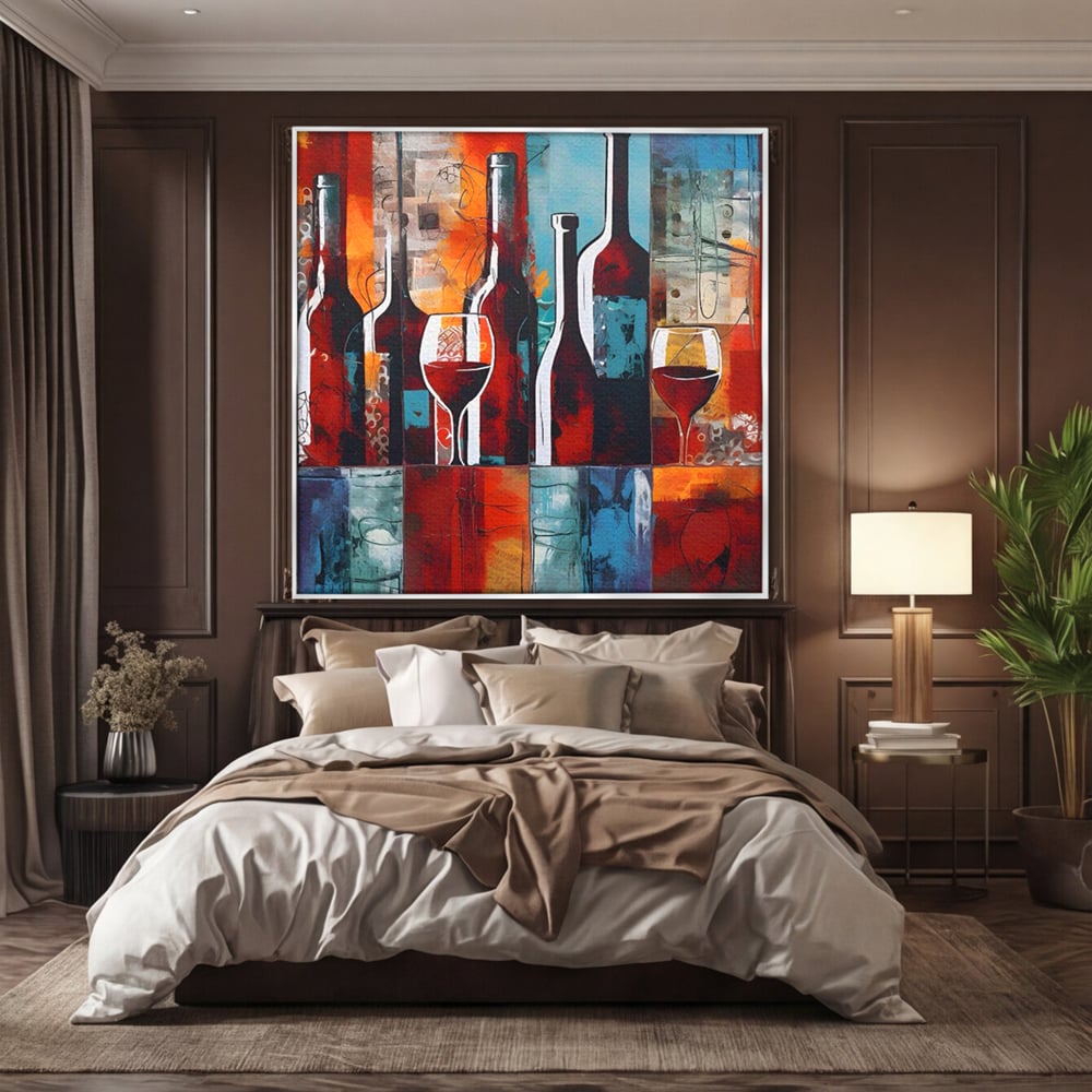 Tablou Canvas Premium LuxCanva® A1434, Red Wine , Decorativ, Vin, Pahar, Bar, Sticla, Culori Vibrante