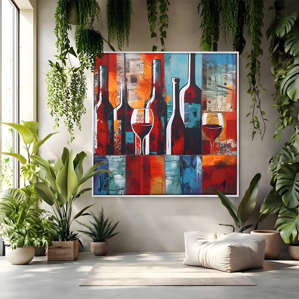 Tablou Canvas Premium LuxCanva® A1434, Red Wine , Decorativ, Vin, Pahar, Bar, Sticla, Culori Vibrante