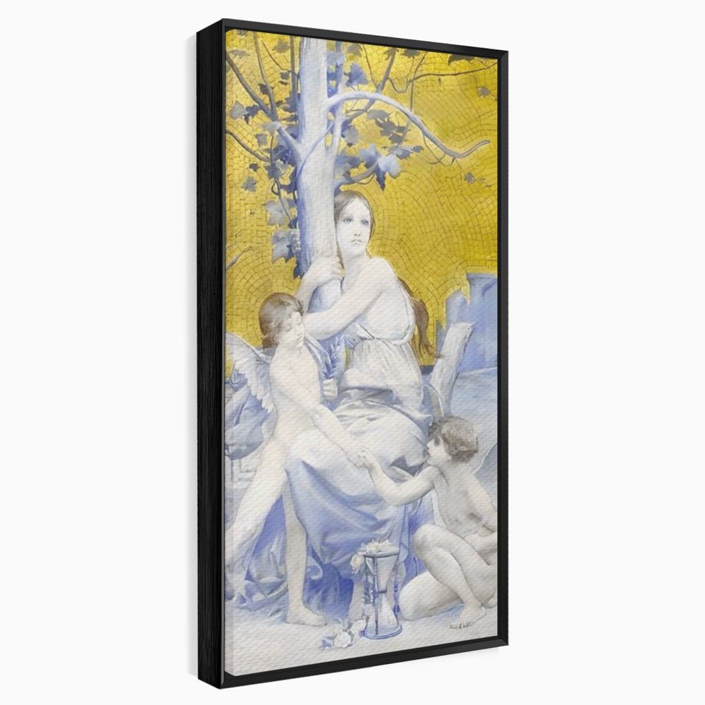 Tablou Canvas Premium LuxCanva® A1435, Gradina Edenului , Decorativ, Ingeri, Copac, Mama, Dormitor, Culori Vibrante