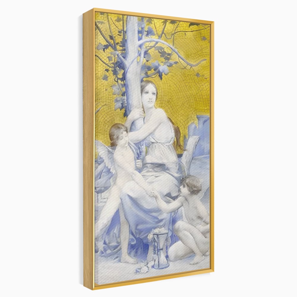 Tablou Canvas Premium LuxCanva® A1435, Gradina Edenului , Decorativ, Ingeri, Copac, Mama, Dormitor, Culori Vibrante