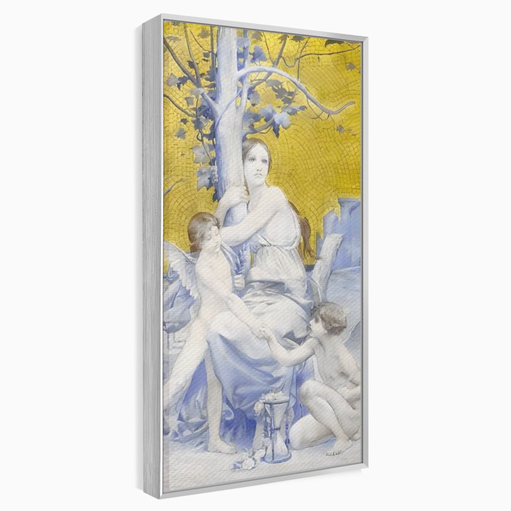 Tablou Canvas Premium LuxCanva® A1435, Gradina Edenului , Decorativ, Ingeri, Copac, Mama, Dormitor, Culori Vibrante