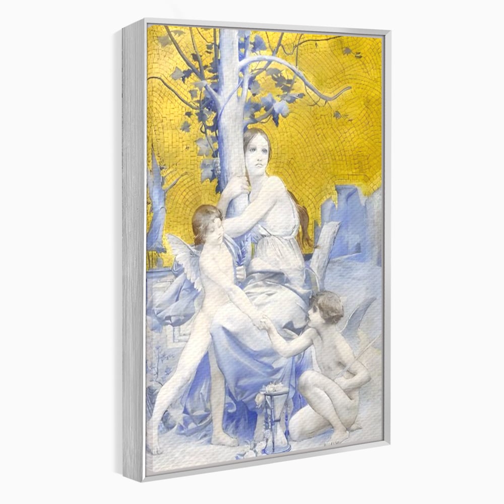 Tablou Canvas Premium LuxCanva® A1435, Gradina Edenului , Decorativ, Ingeri, Copac, Mama, Dormitor, Culori Vibrante