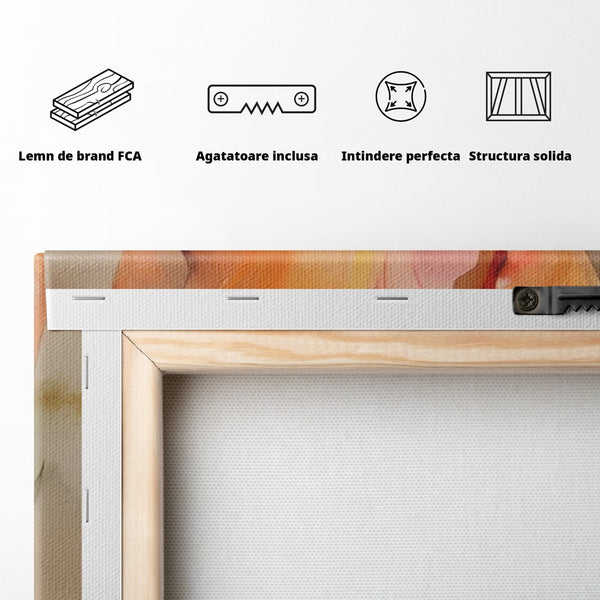 Tablou Canvas Premium LuxCanva® A1436, Laleaua Roz , Decorativ, Pictura, Floare, Planta, Natura, Dormitor, Culori Vibrante