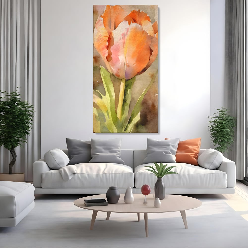 Tablou Canvas Premium LuxCanva® A1436, Laleaua Roz , Decorativ, Pictura, Floare, Planta, Natura, Dormitor, Culori Vibrante