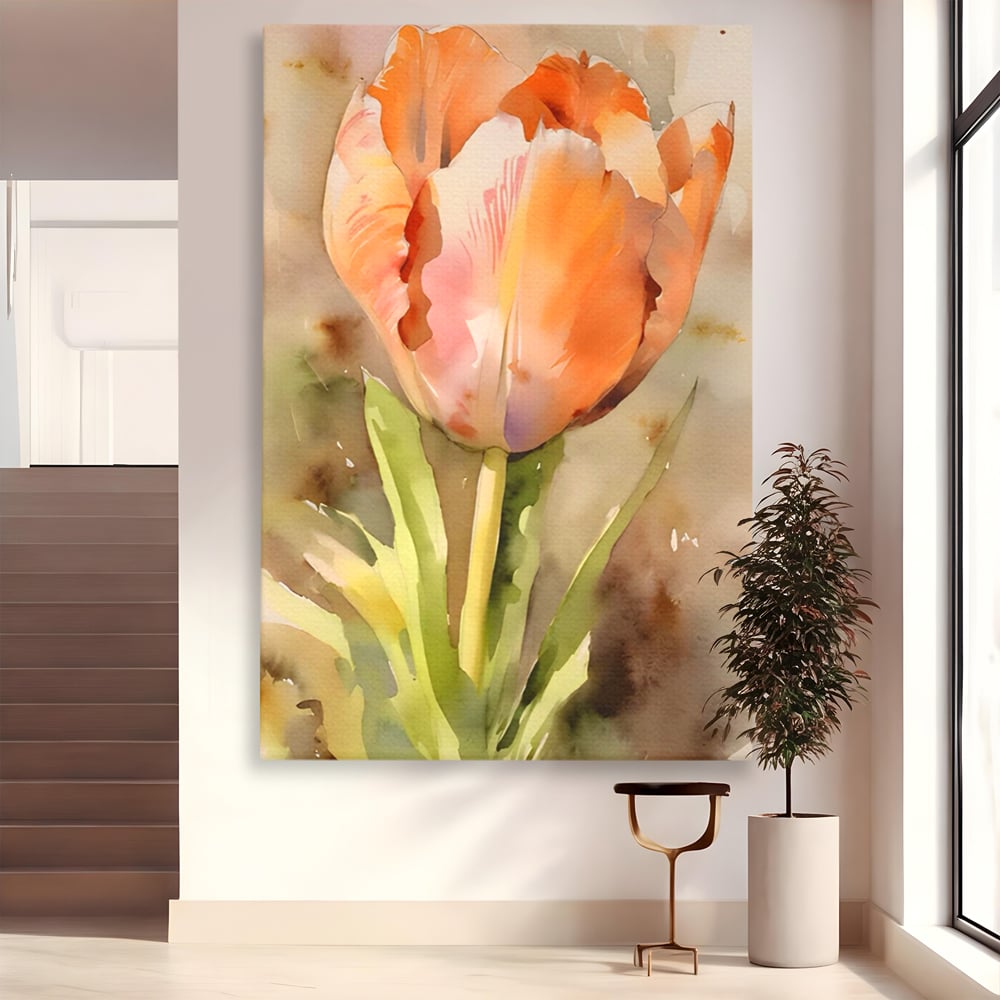 Tablou Canvas Premium LuxCanva® A1436, Laleaua Roz , Decorativ, Pictura, Floare, Planta, Natura, Dormitor, Culori Vibrante