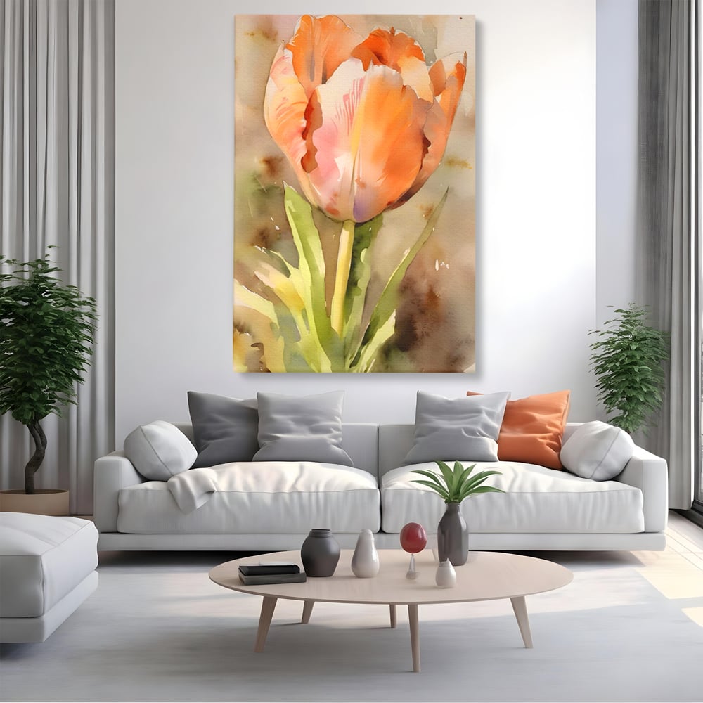 Tablou Canvas Premium LuxCanva® A1436, Laleaua Roz , Decorativ, Pictura, Floare, Planta, Natura, Dormitor, Culori Vibrante