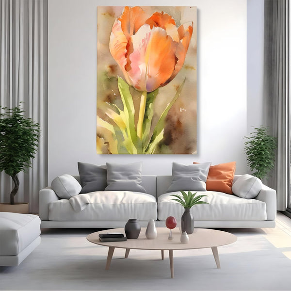 Tablou Canvas Premium LuxCanva® A1436, Laleaua Roz , Decorativ, Pictura, Floare, Planta, Natura, Dormitor, Culori Vibrante