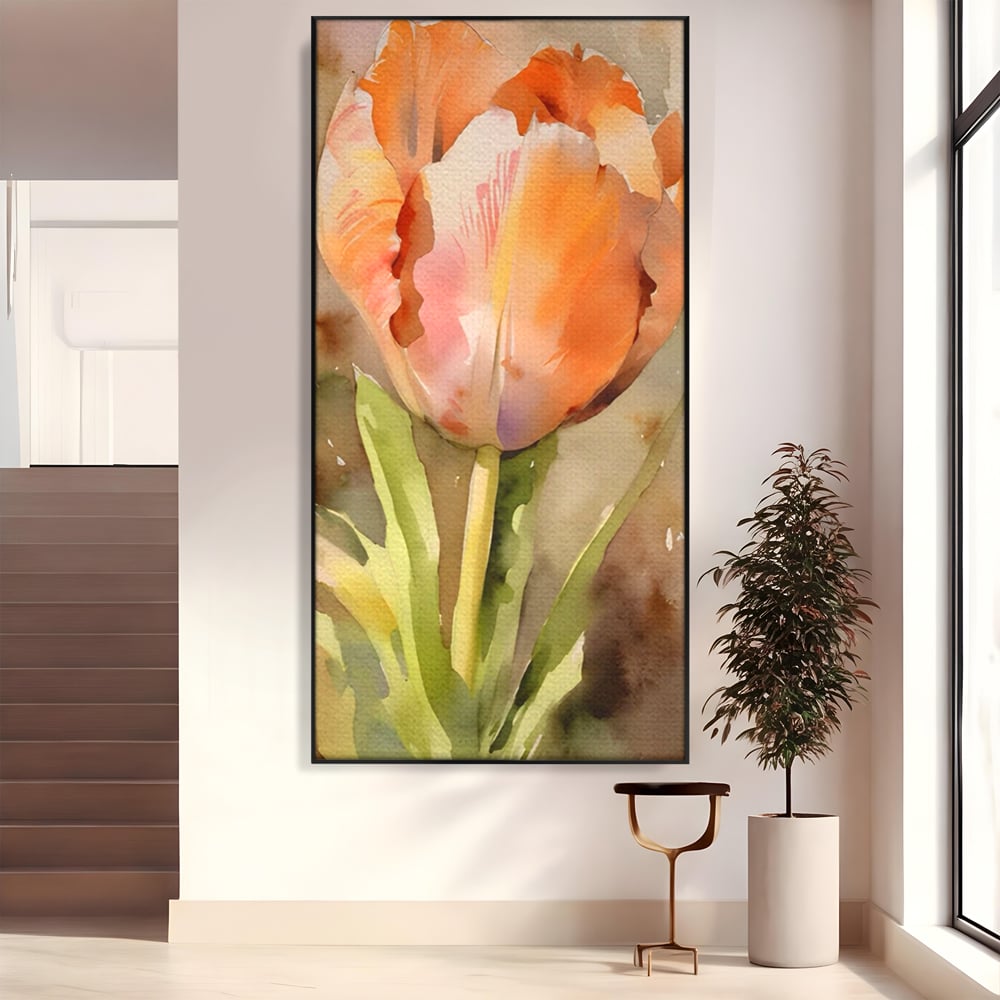 Tablou Canvas Premium LuxCanva® A1436, Laleaua Roz , Decorativ, Pictura, Floare, Planta, Natura, Dormitor, Culori Vibrante