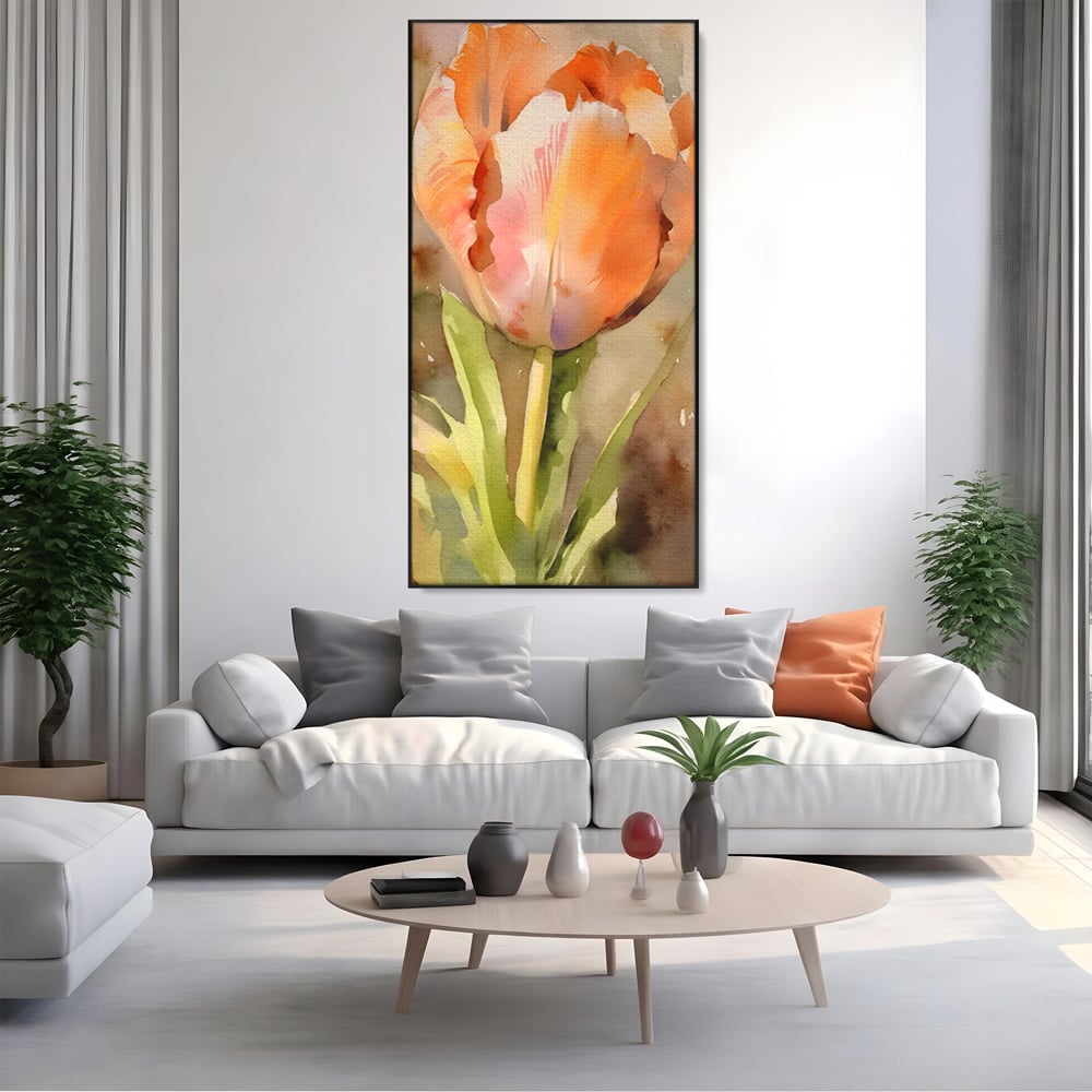 Tablou Canvas Premium LuxCanva® A1436, Laleaua Roz , Decorativ, Pictura, Floare, Planta, Natura, Dormitor, Culori Vibrante