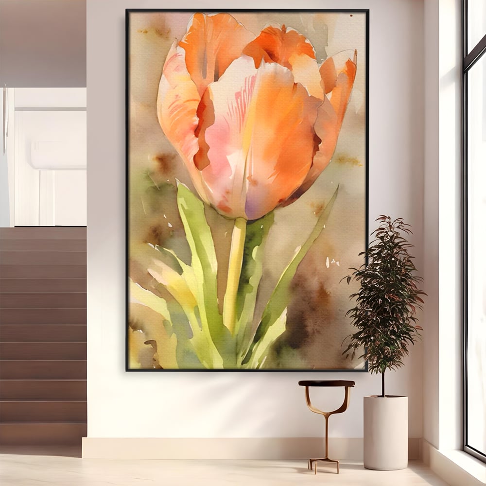Tablou Canvas Premium LuxCanva® A1436, Laleaua Roz , Decorativ, Pictura, Floare, Planta, Natura, Dormitor, Culori Vibrante